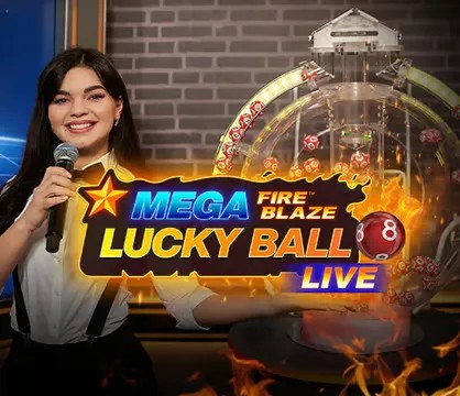 Mega Fire Blaze Lucky Ball online game logo by Playtech on casinomalinapt.com